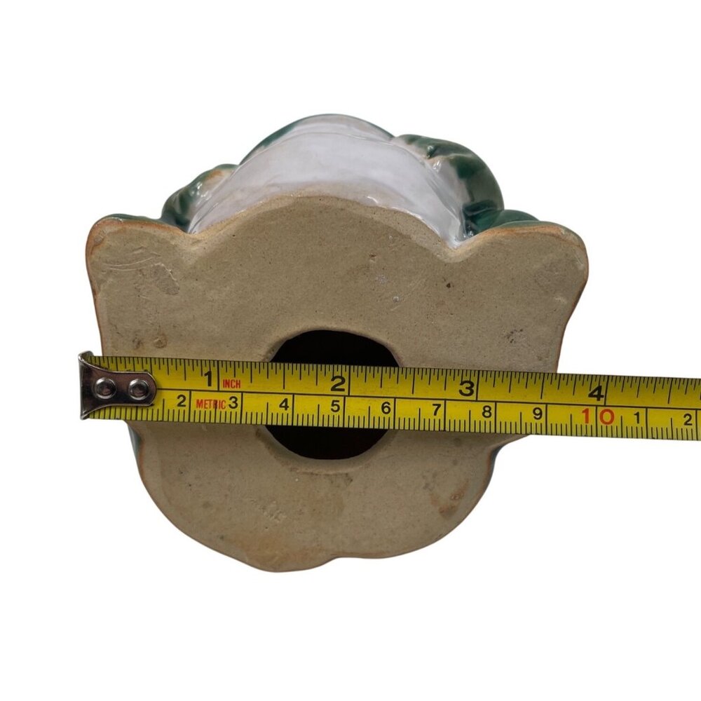 Vintage Ceramic Frog Votive Candle Holder Green & White - Picture 10 of 10